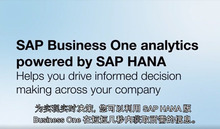 SAP Business One HANA讓您的決策更簡(jiǎn)單、準(zhǔn)確